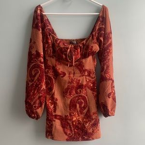 Urban Outfitters Med Long Sleeved Dress